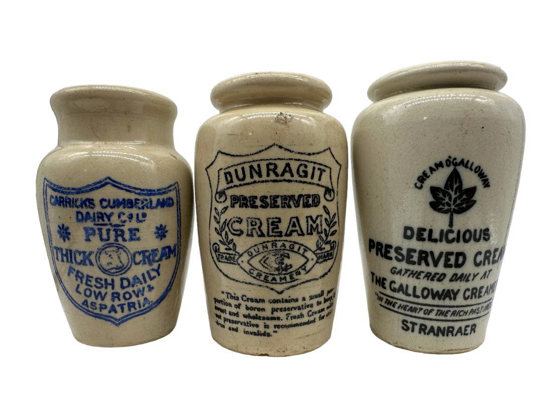 Lot Of 3 Creamer Crocks Dunragit + Galloway + Carricks Cumberland Auction