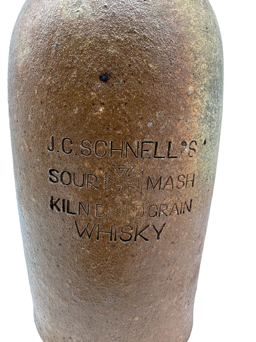 J.C. Schnell's Sour Mash Kiln Dried Grain Whisky Stoneware Bottle (1 of 6)