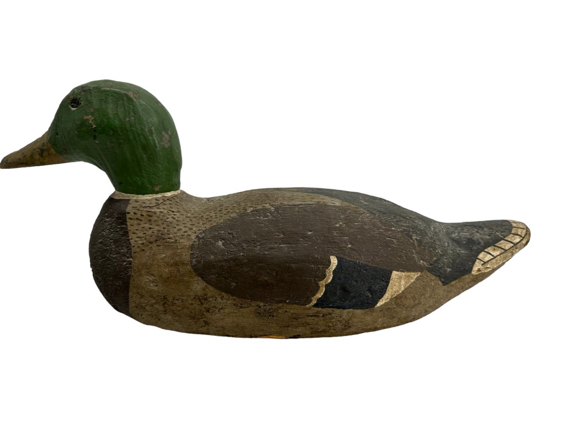 Antique Wooden Duck Decoy #2 Old Paint Patina Auction