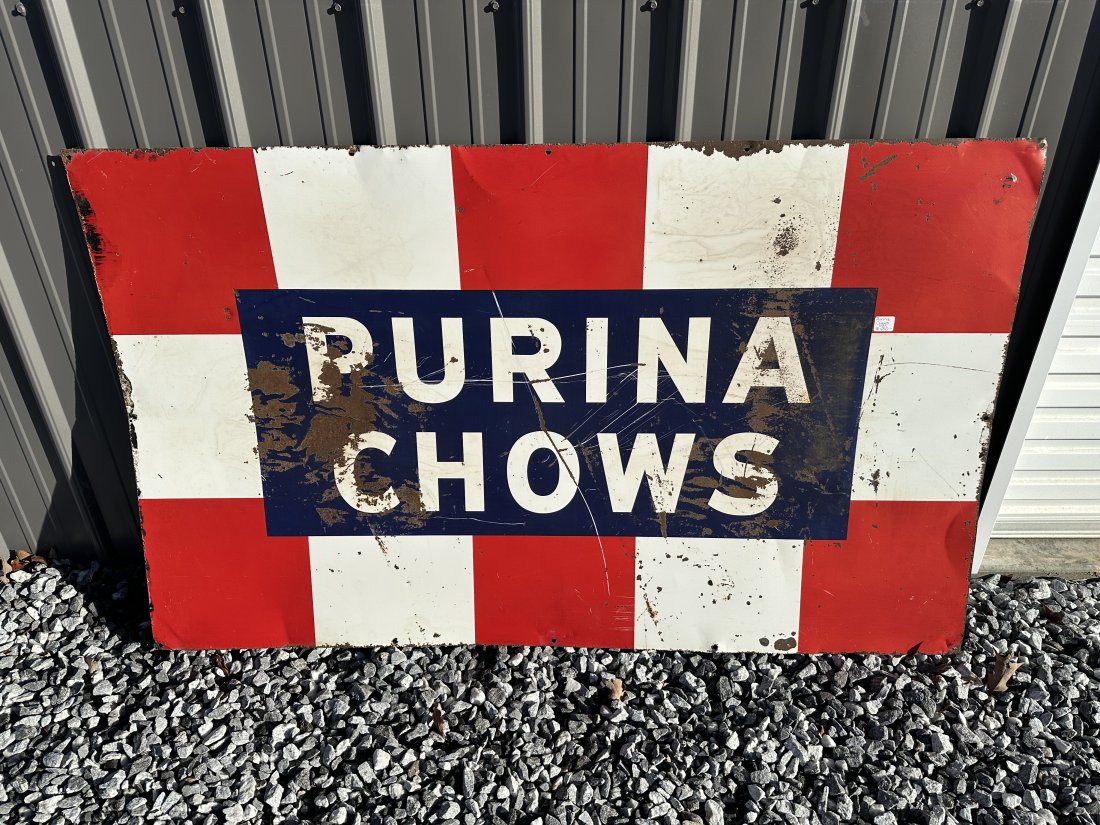 Old PURINA CHOWS Metal 5 Foot Advertising Sign (1 of 5)