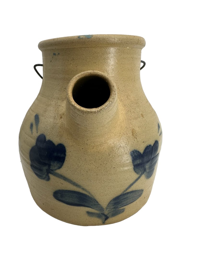 B. Stebner Ohio Pottery Signed Watering Pot: Good condition. 7.5 inches tall.