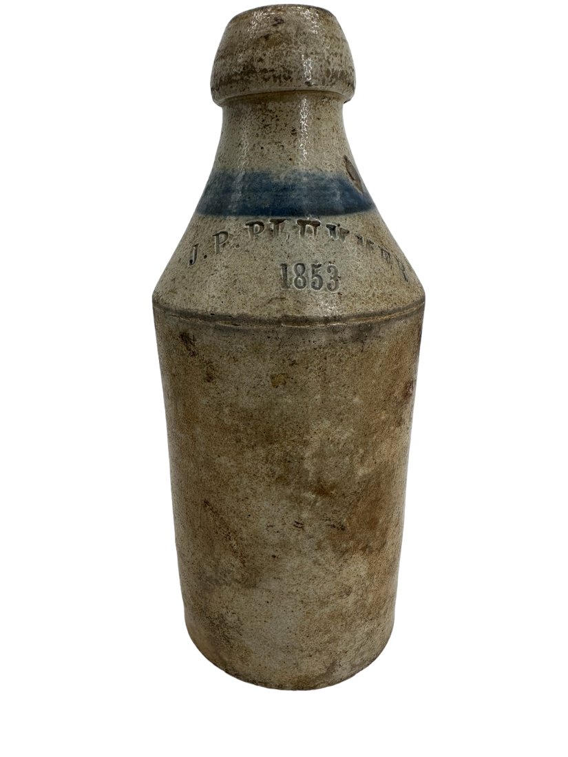 Antique Stoneware Bottle 1853 J.P. Plummer (1 of 3)