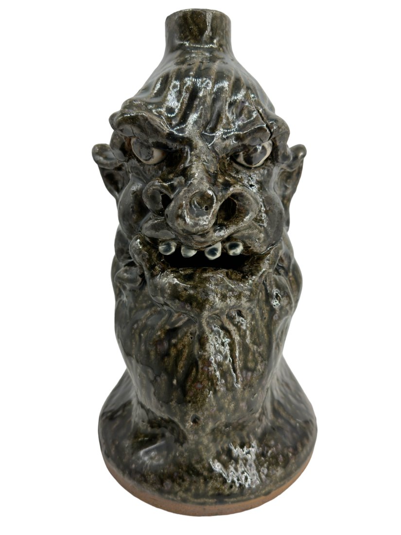 Large C.J. Meaders SMILEY Face Jug 1996 With Inscription (1 of 8)