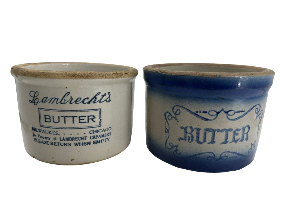 Pair Early Butter Crocks (1 of 2)