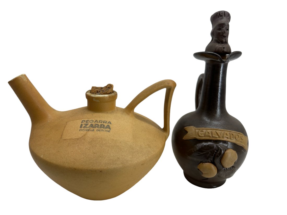 Pair French Stoneware Bottles / Pegarra Izarra / Calvados (1 of 2)