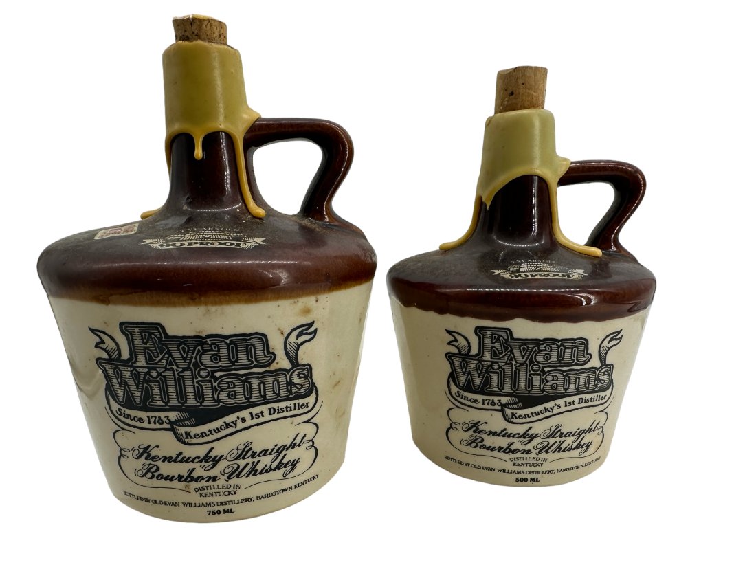 Pair Evan Williams Kentucky Straight Bourbon Whiskey Jugs (1 of 2)