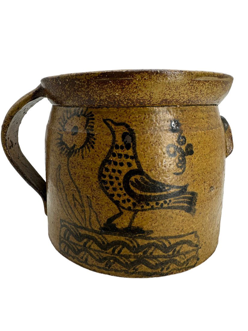Stoneware Lidded Crock With Bird & Flower Decoration (1 of 7)
