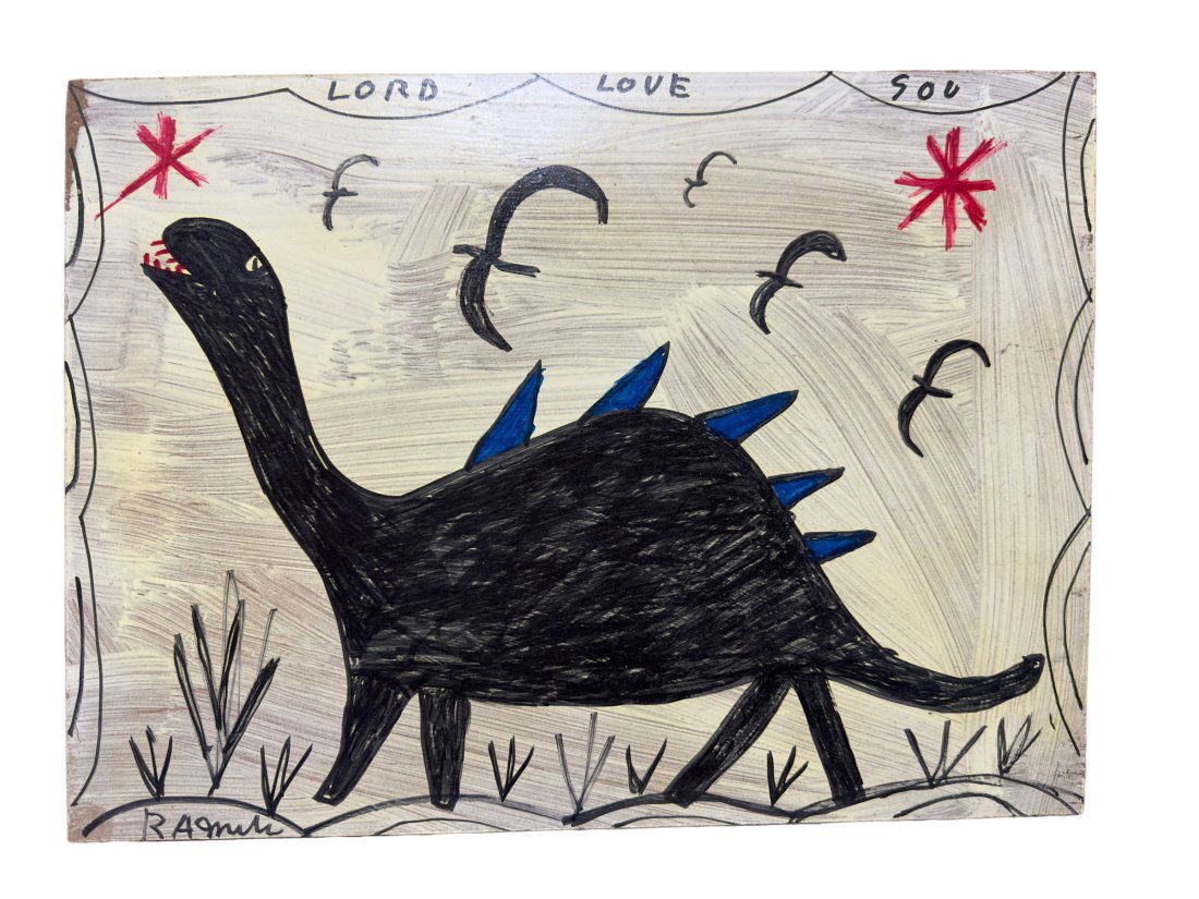 R.A. Miller Folk Art Painting On Board (1 of 2)