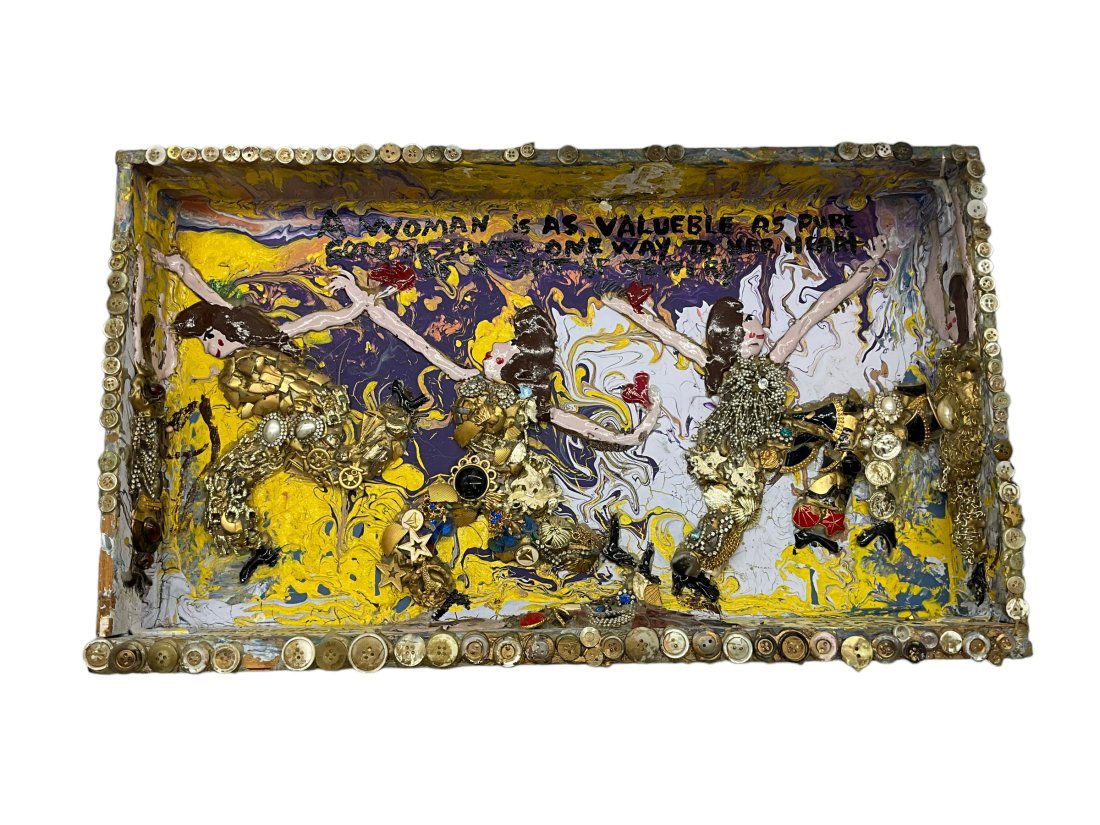 Mary Proctor 2001 A WOMAN IS AS VALUABLE Folk Art (1 of 8)