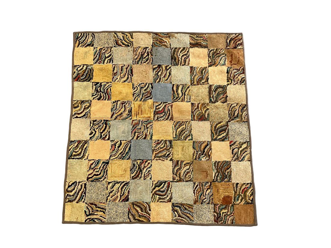 Old Hand Hooked Patchwork Rug (1 of 3)