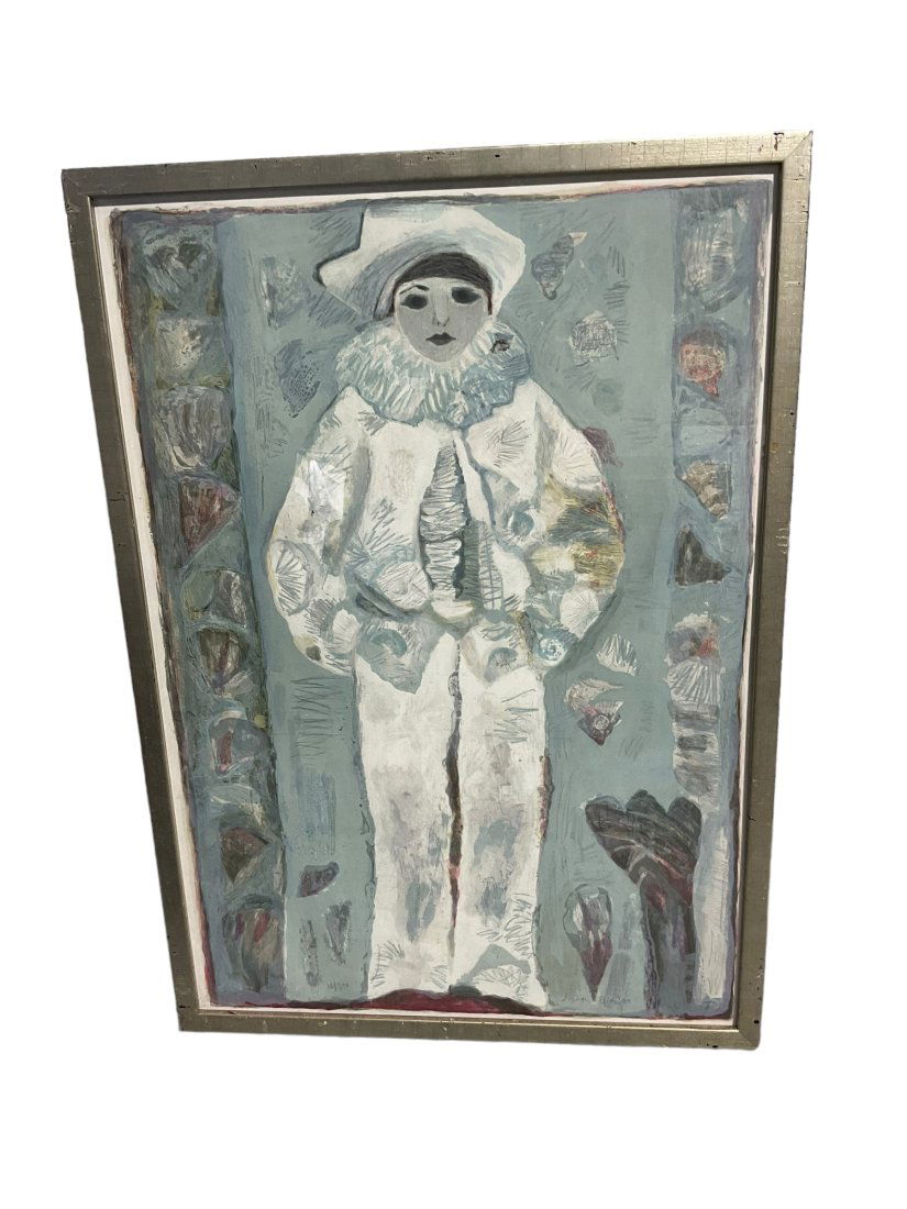 Judith Bledsoe Signed Lithograph Of Clown (1 of 4)