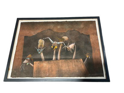 Signed & Numbered 21/38 Martin Mario Del Campo 1982 Framed Painting: 35 x 26 inches. Signed and numbered. Good condition.