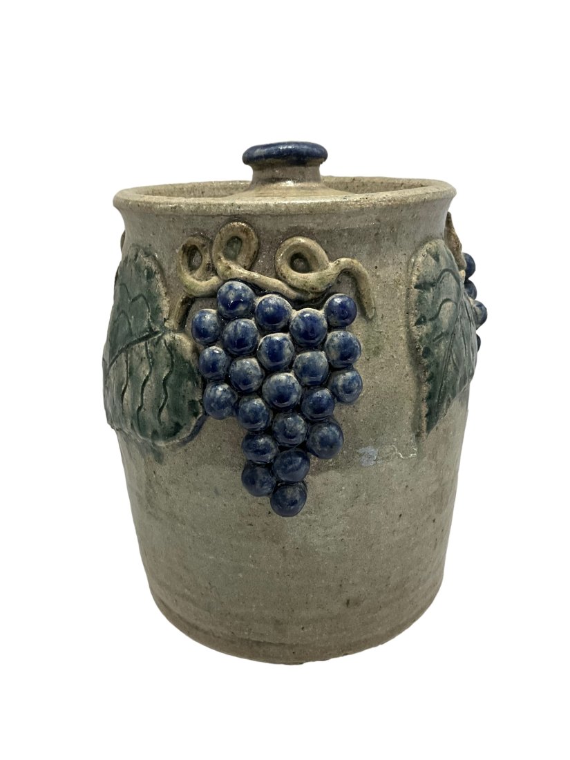 Lanier Meaders Grape Decorated 3 Sides Lidded Canister (1 of 10)