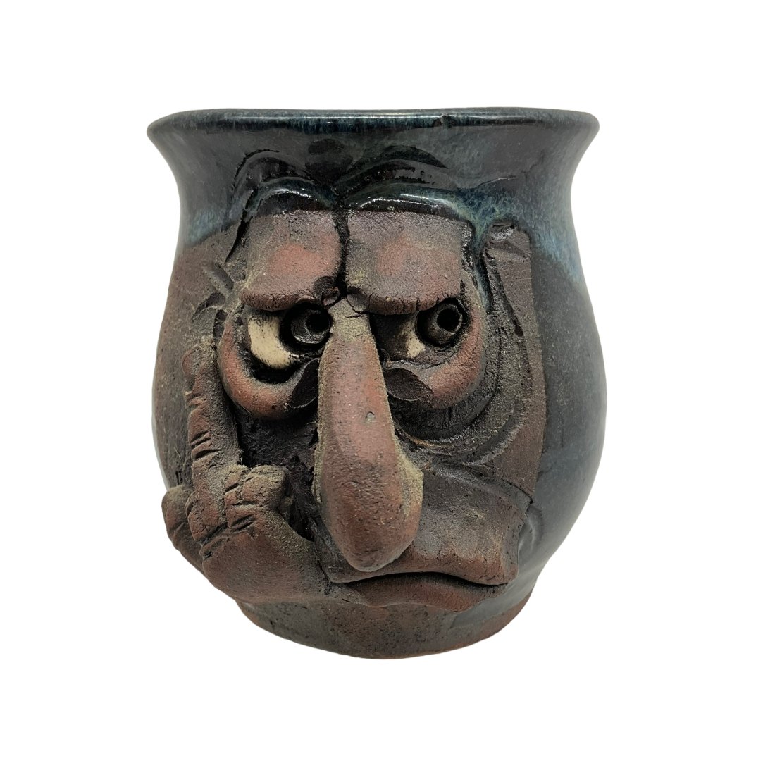 Horseleg Creek Pottery Rome Ga Birdie Finger Face Mug Cup: Mint condition. 3.75 inches tall
