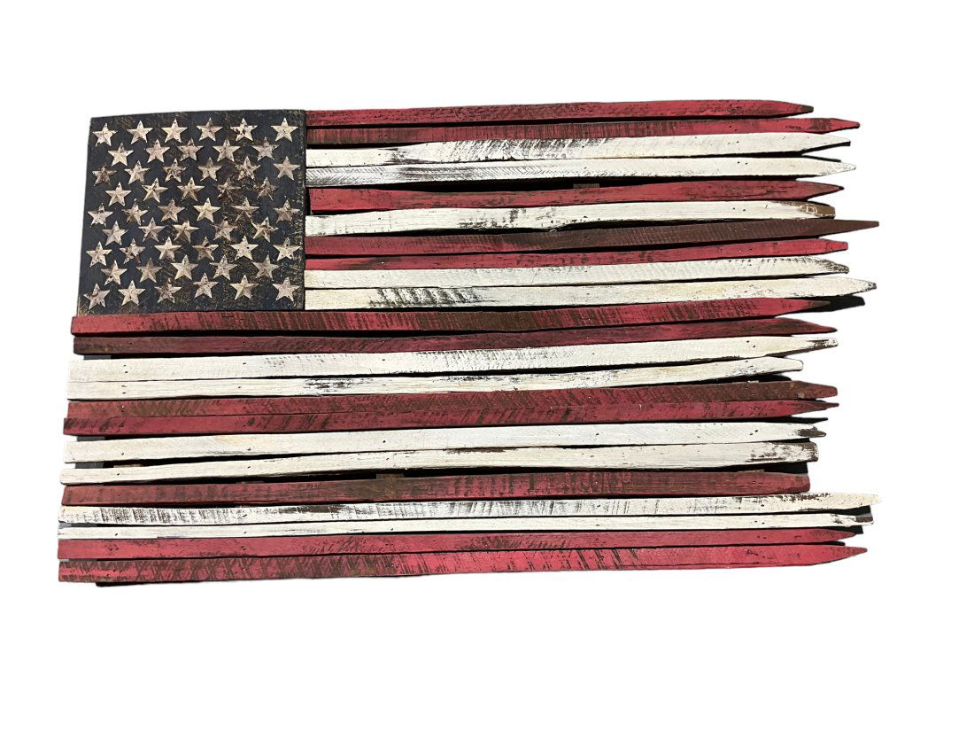 Large Tobacco Stick Hand Made American Flag (1 of 3)
