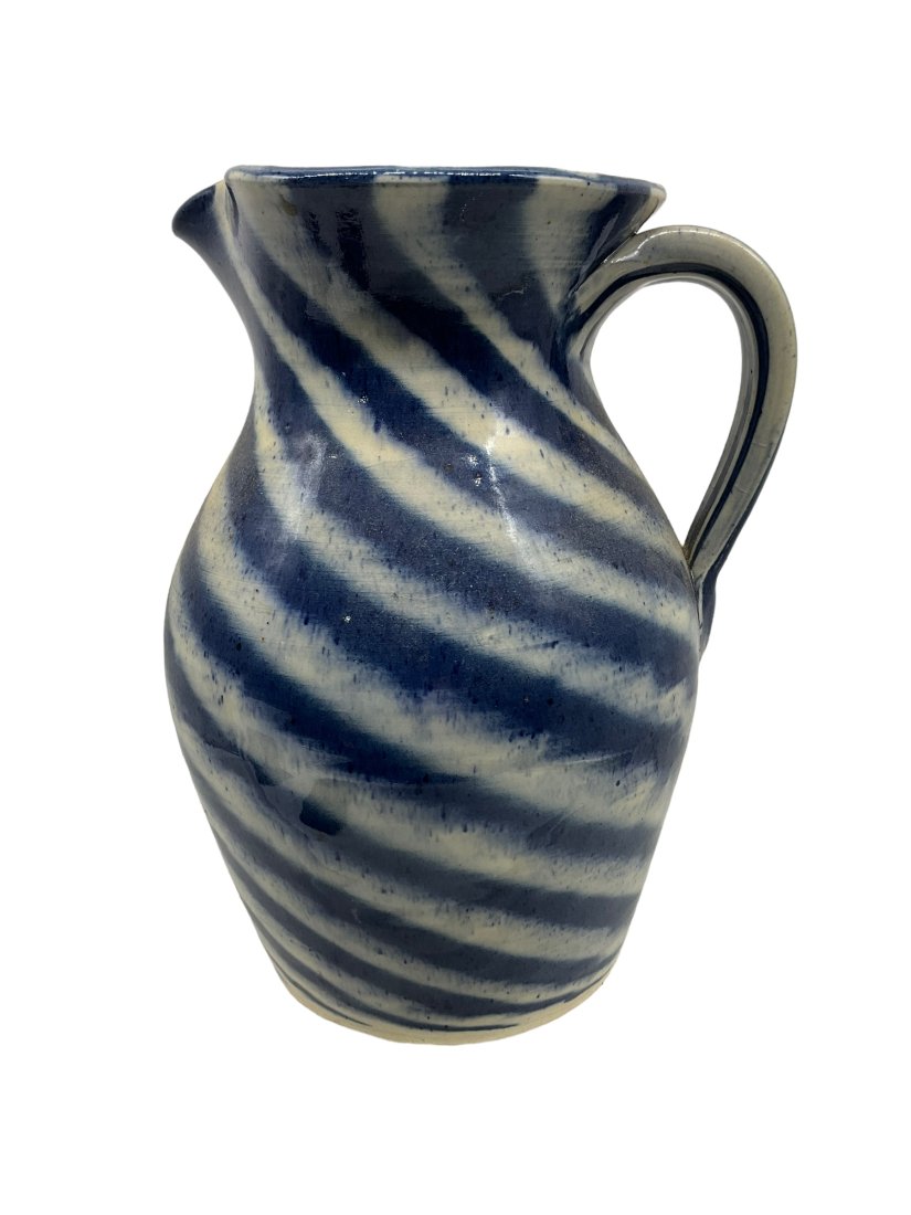 Charles Lisk Blue Swirl Pottery Pitcher (1 of 4)