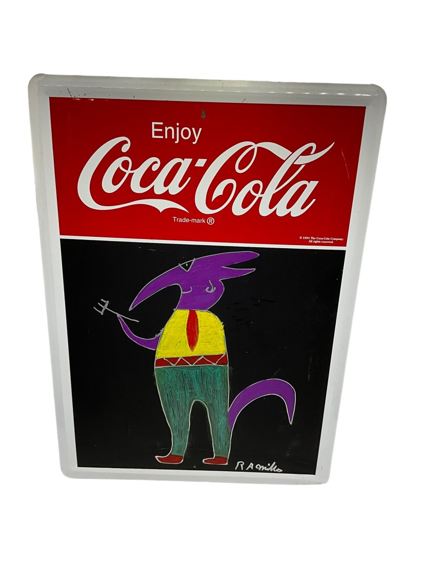 R.A. Miller Devil Man On Metal Coke Sign Eraser Board (1 of 4)
