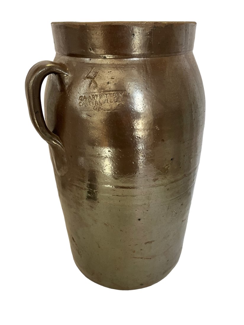 Large 4 Gallon Churn GA ART POTTERY Cartersville Ga (1 of 4)