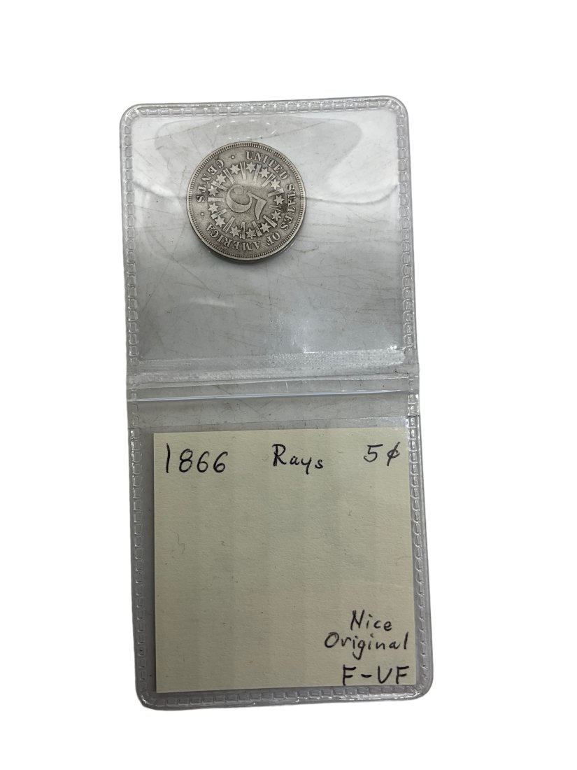 1866 USA Union Shield Nickel with Rays (1 of 3)