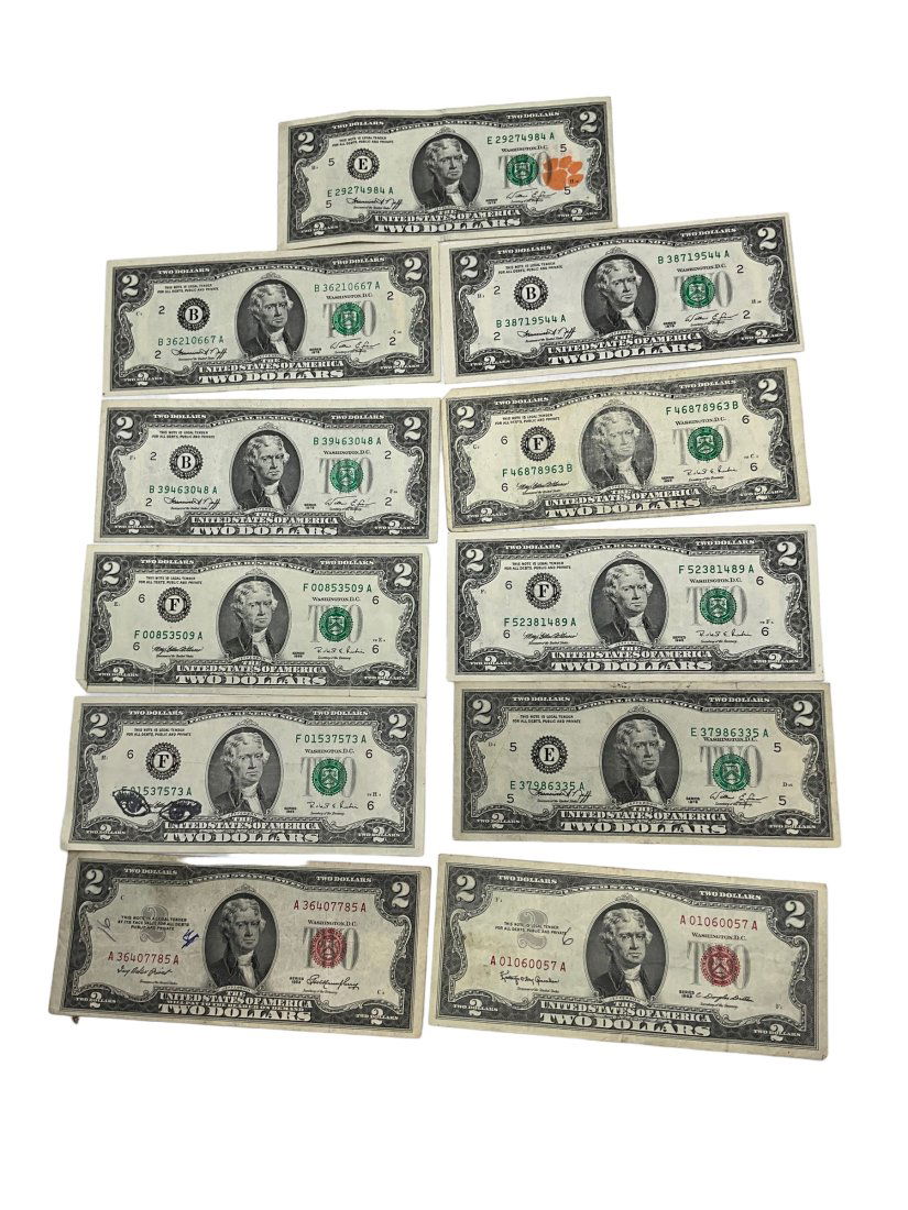 11 Misc $2 Dollar Bills 1976 / 1995 / 1953 / 1963 (1 of 2)