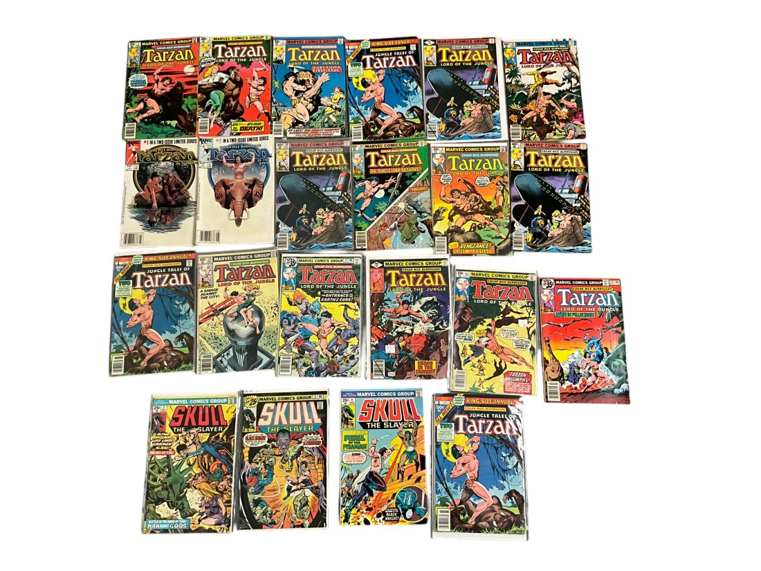 Lot of 22 Vintage Tarzan / Skull the Slayer Marvel Comic Books (1 of 3)
