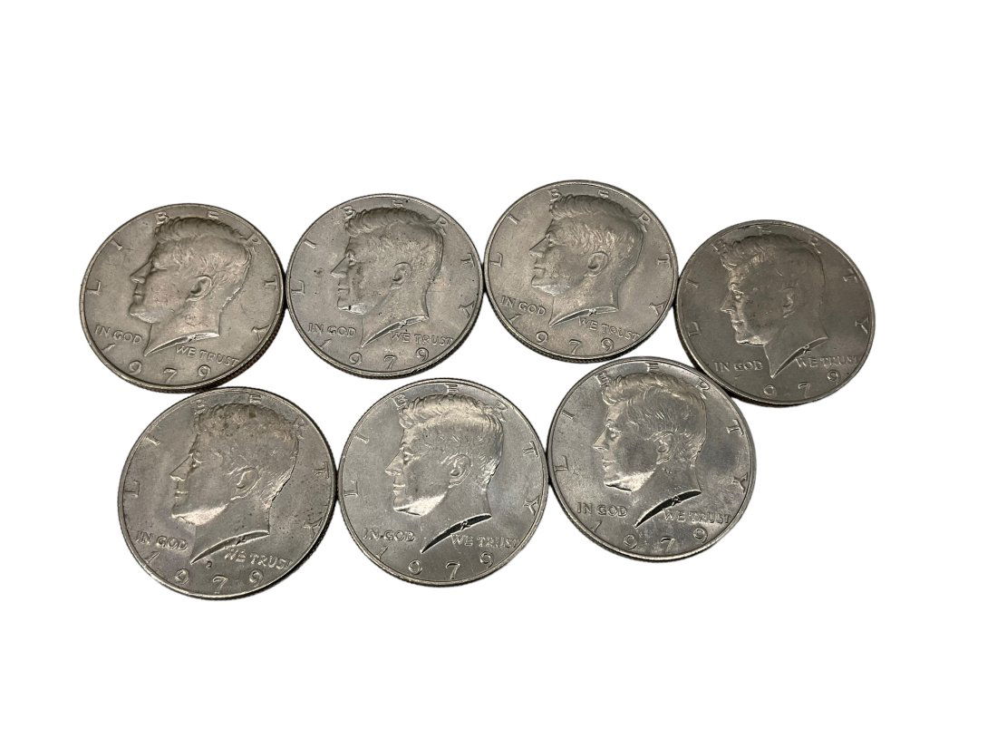 Seven USA 1979 Kennedy Half Dollars (1 of 2)