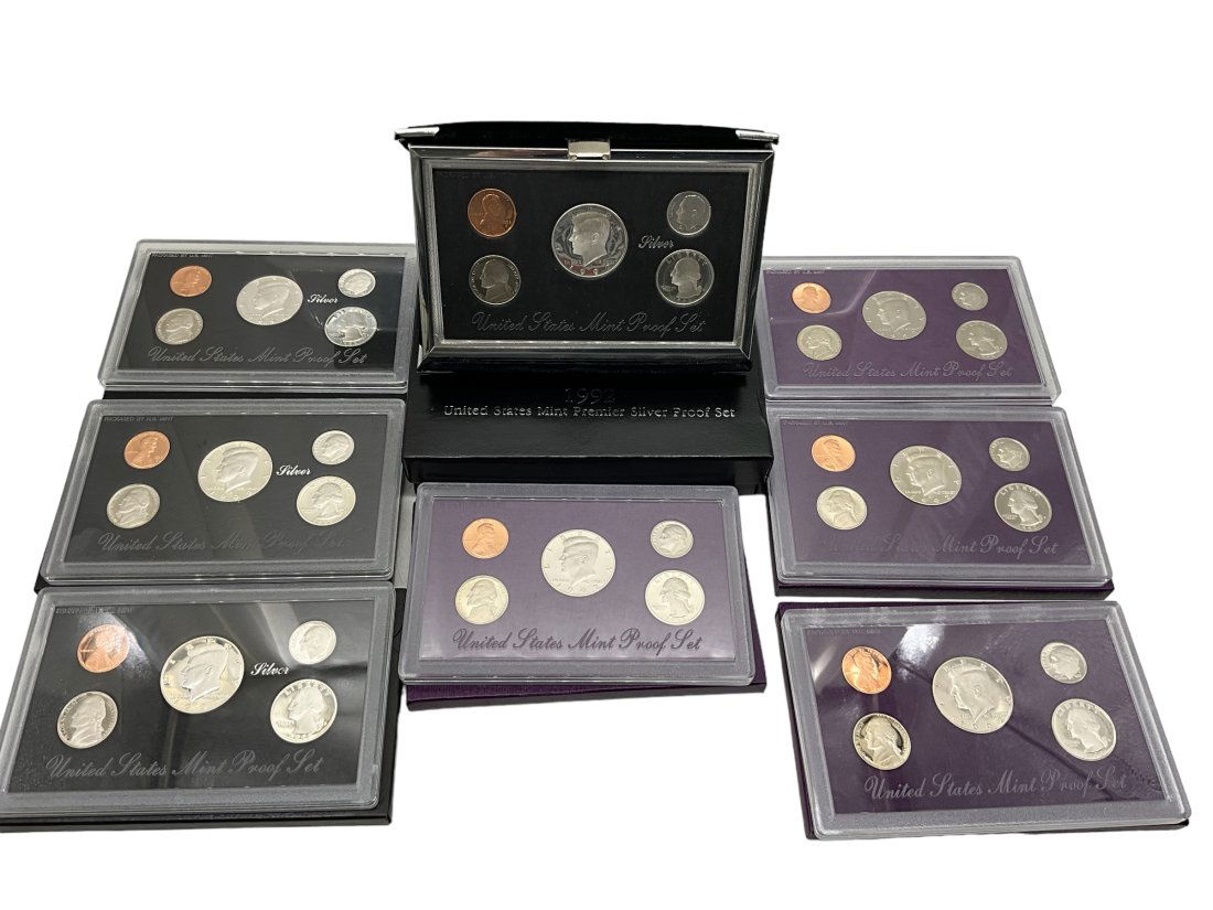 Eight 1992 Mint Proof Coin Sets (1 of 1)