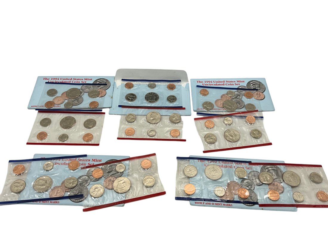 Lot of 5 Packs 1994 Mint Uncirculated Coin Sets (1 of 1)