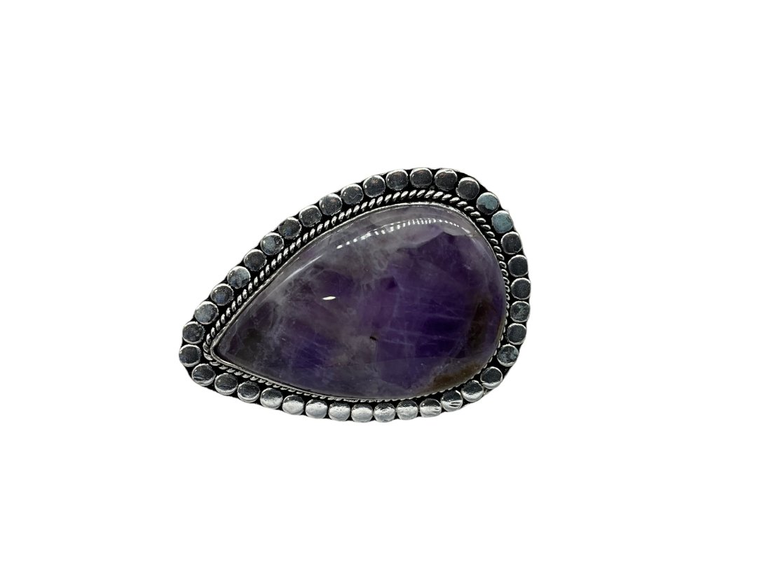 New German Silver Amethyst Ring Size 9 (1 of 2)