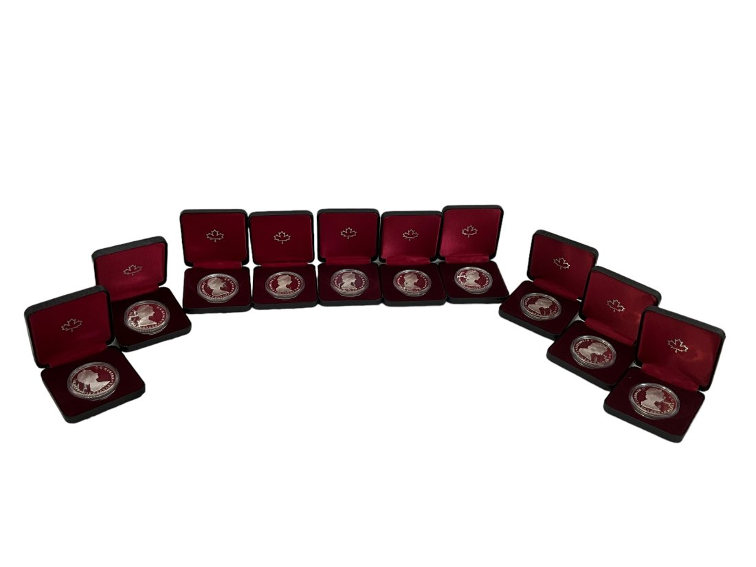 Lot of 10 Canada 1 Silver Dollars 1985 Queen Elizabeth Coins (1 of 2)