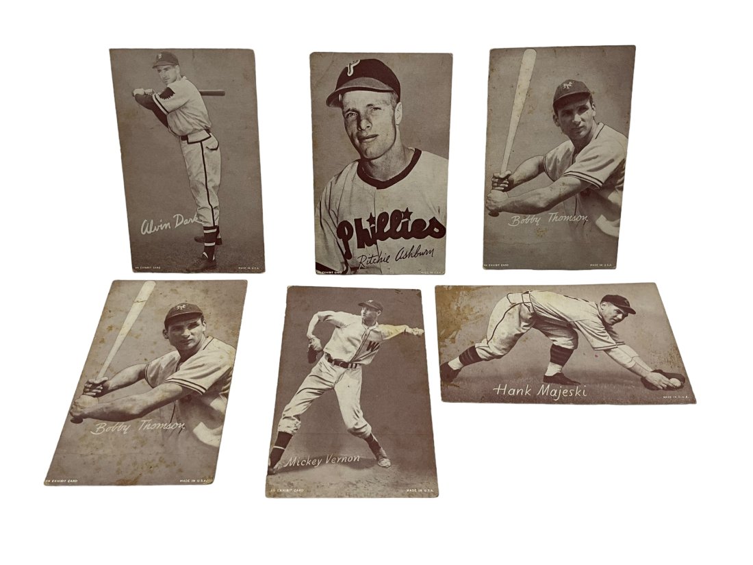 Lot of 6 Exhibit Baseball Cards (1 of 2)