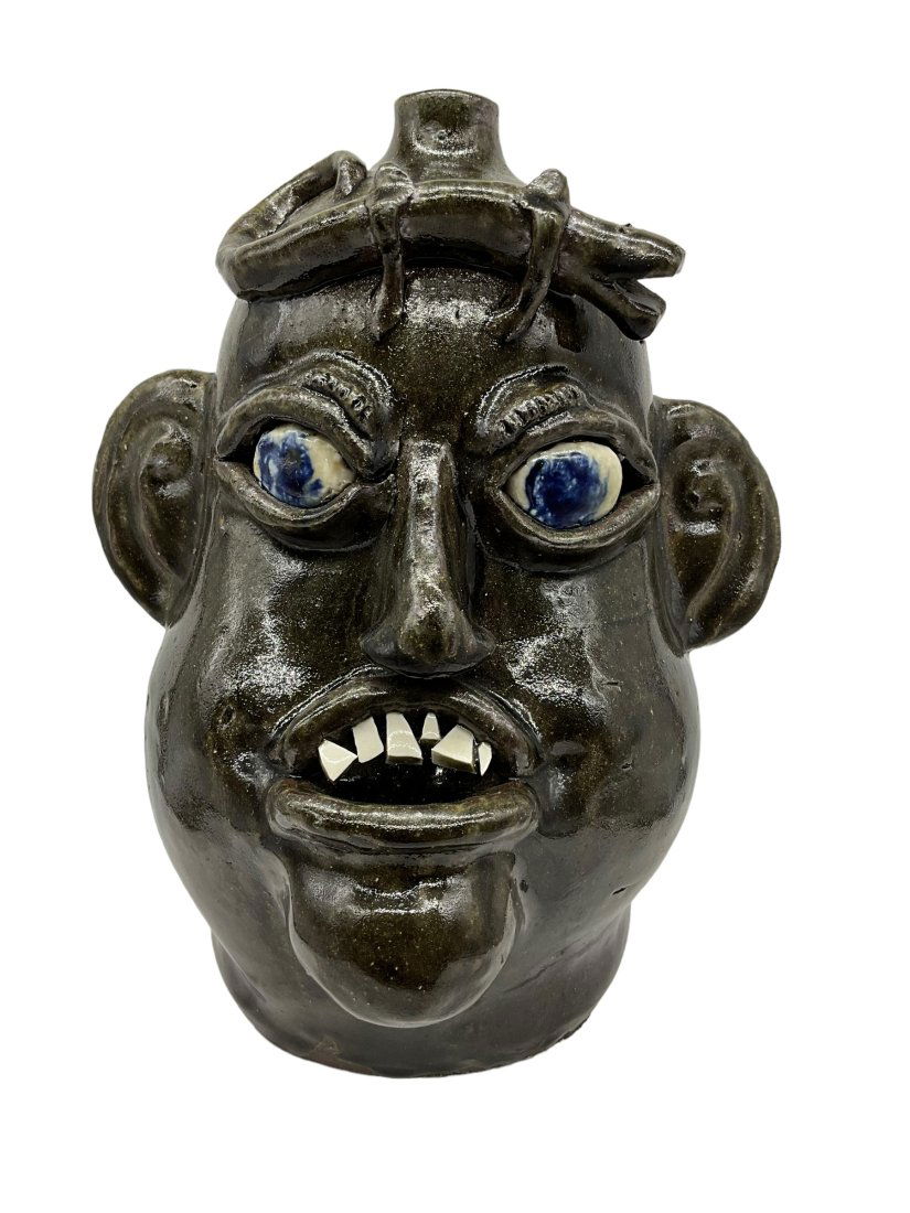 1992 Matthew Hewell Lizard Decorated Face Jug (1 of 5)