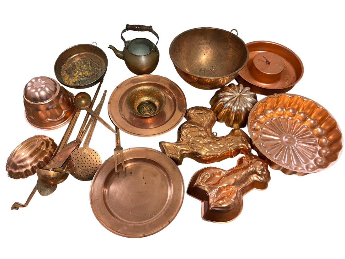 Box Lot Misc Copper Items Plates + Ladles + More (1 of 1)