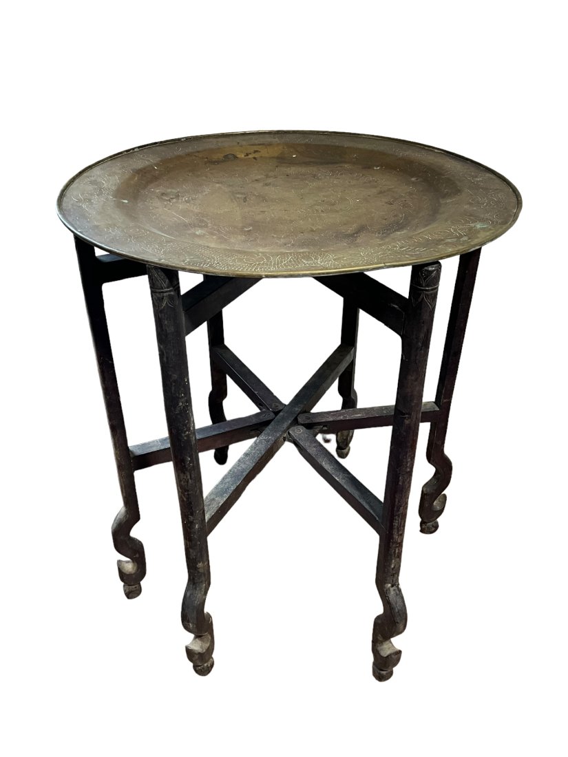 Vintage Asian Brass Tray Table (1 of 4)