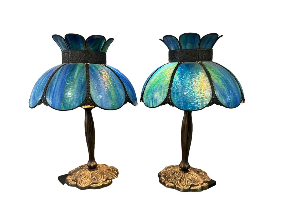 Lot of 2 Tiffany Style Table Lamps (1 of 5)