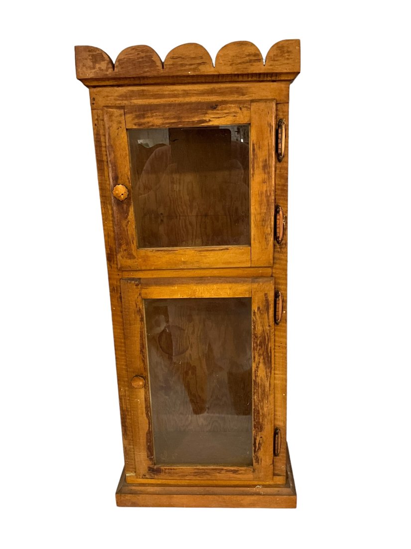 Vintage 2 Door Glass Front Wall Cabinet (1 of 5)