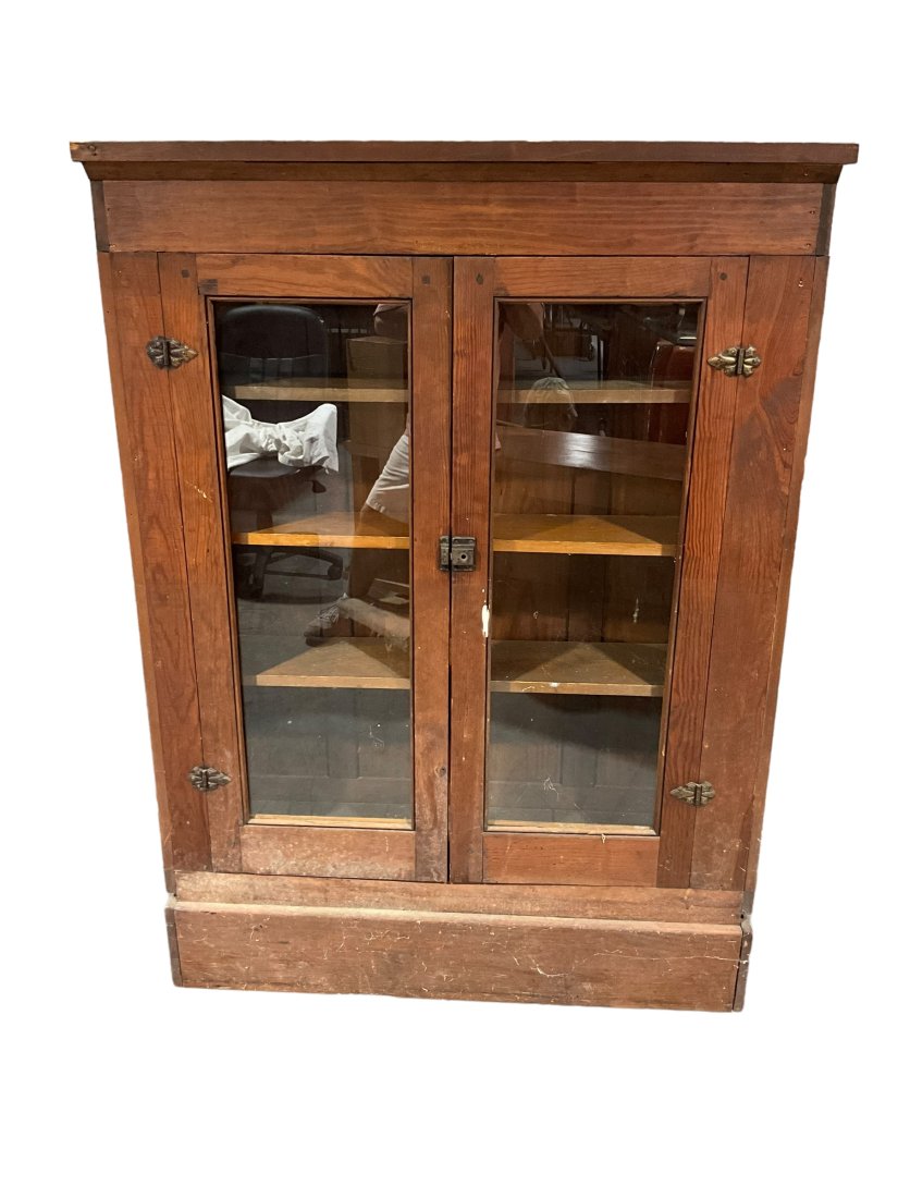 Antique Pine Cabinet with Adjustable Shelves (1 of 8)