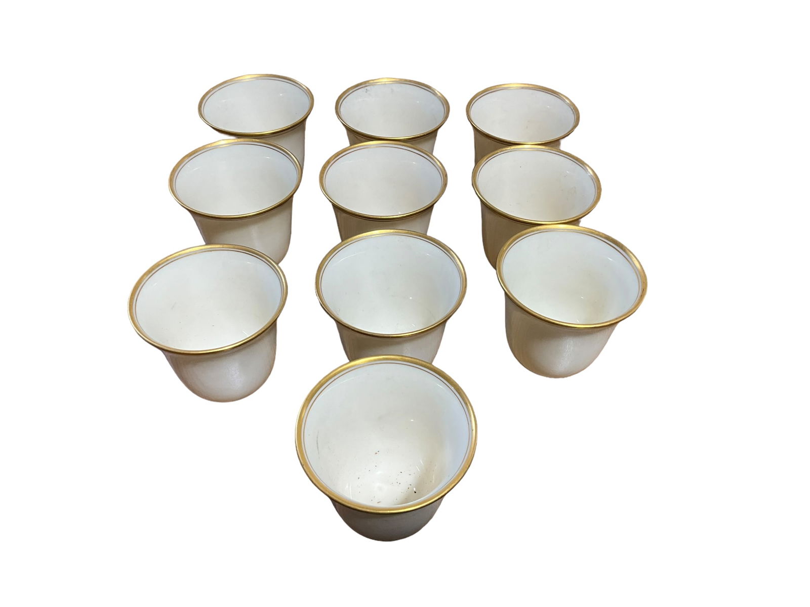 Lot Of 10 Lenox Ivory Gold Gilt Rim Demitasse Inserts (1 of 3)