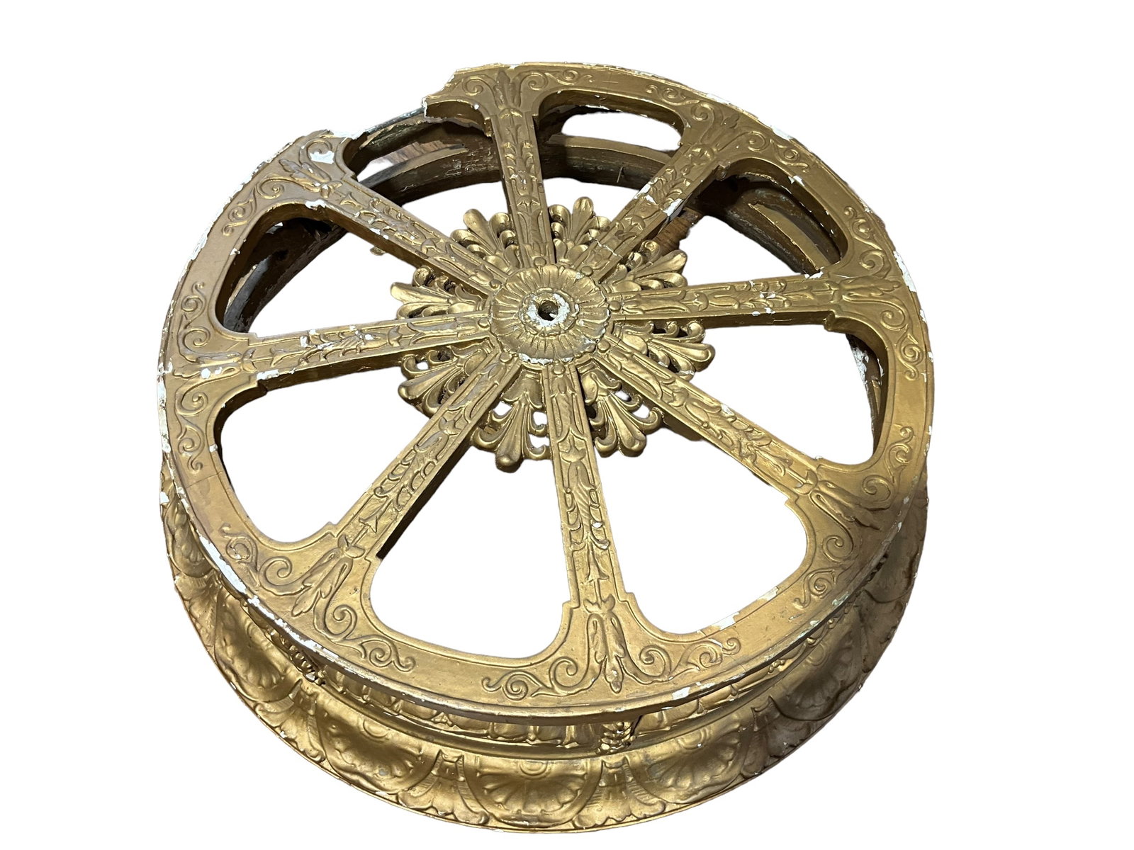 Vintage Ceiling Chandelier Chalkware Hangar (1 of 4)