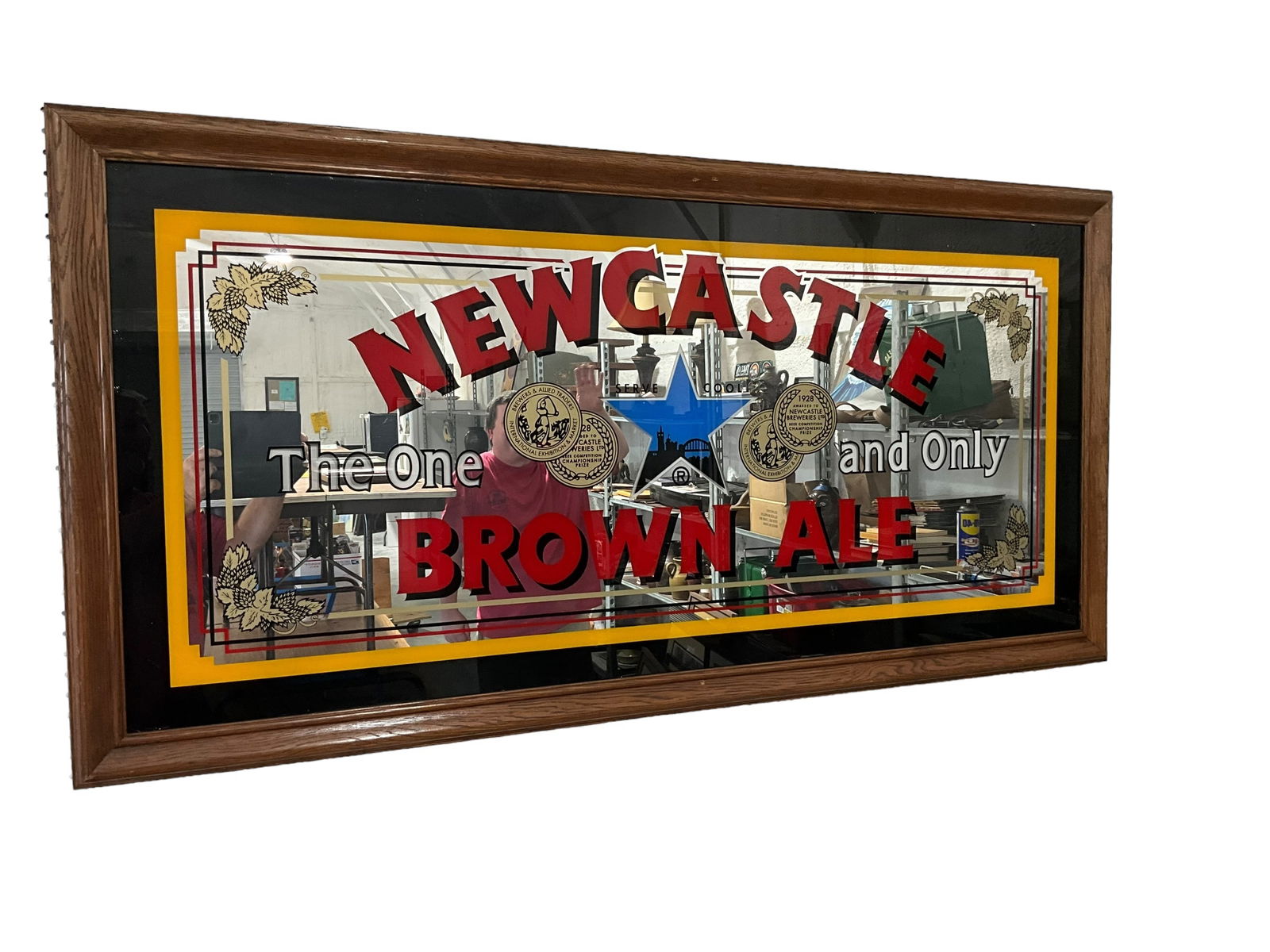 Newcastle Brown Ale / The One & Only / Large Mirrored Bar Sign (1 of 2)