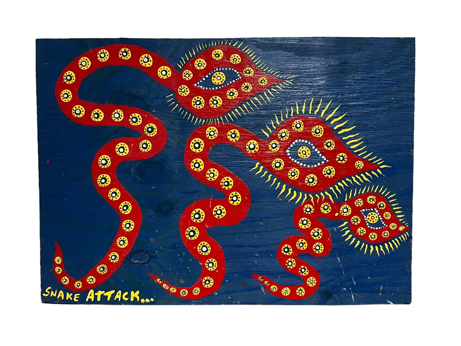 W.D. Harden 'Snake Attack' Folk Art Painting (1 of 2)