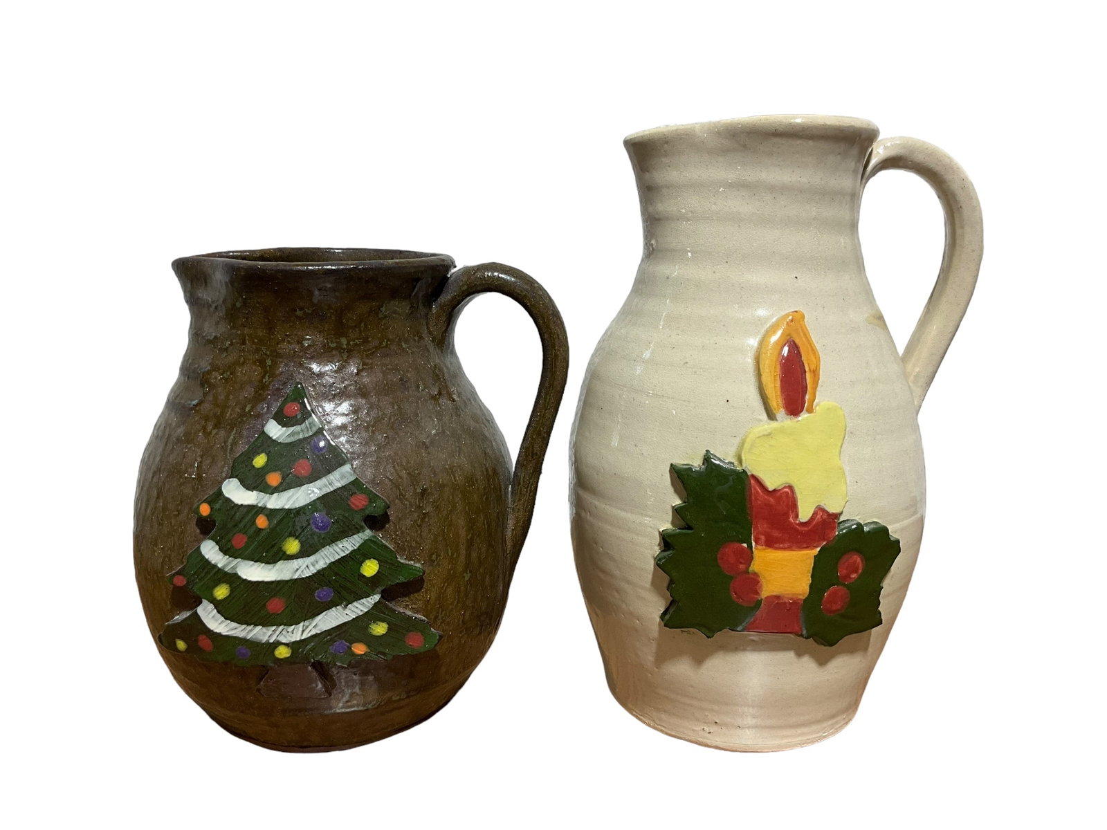 Pair of Jessie Meaders Christmas Pitcher (1 of 3)