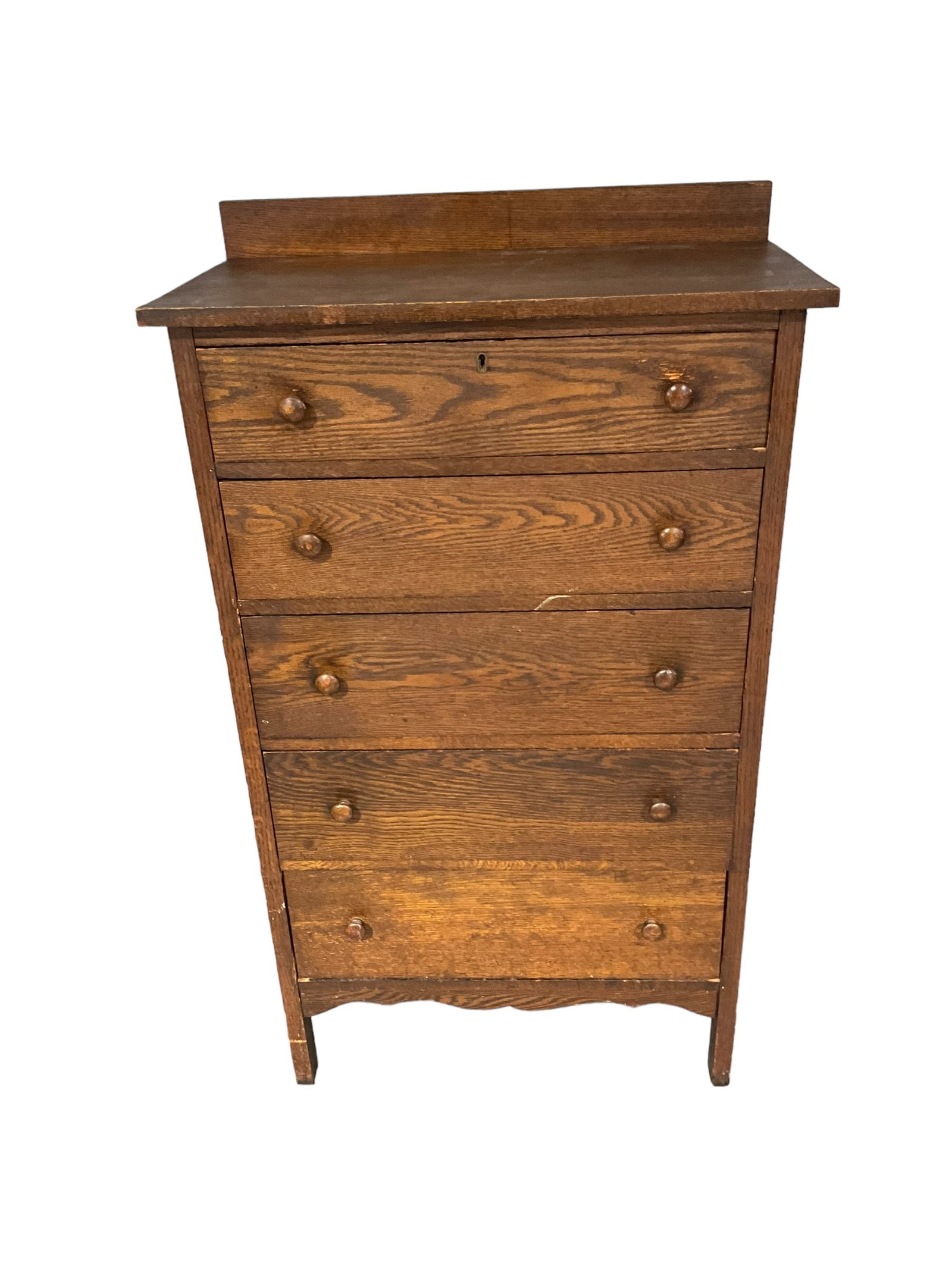 Antique High Boy Five Drawer Chest (1 of 5)