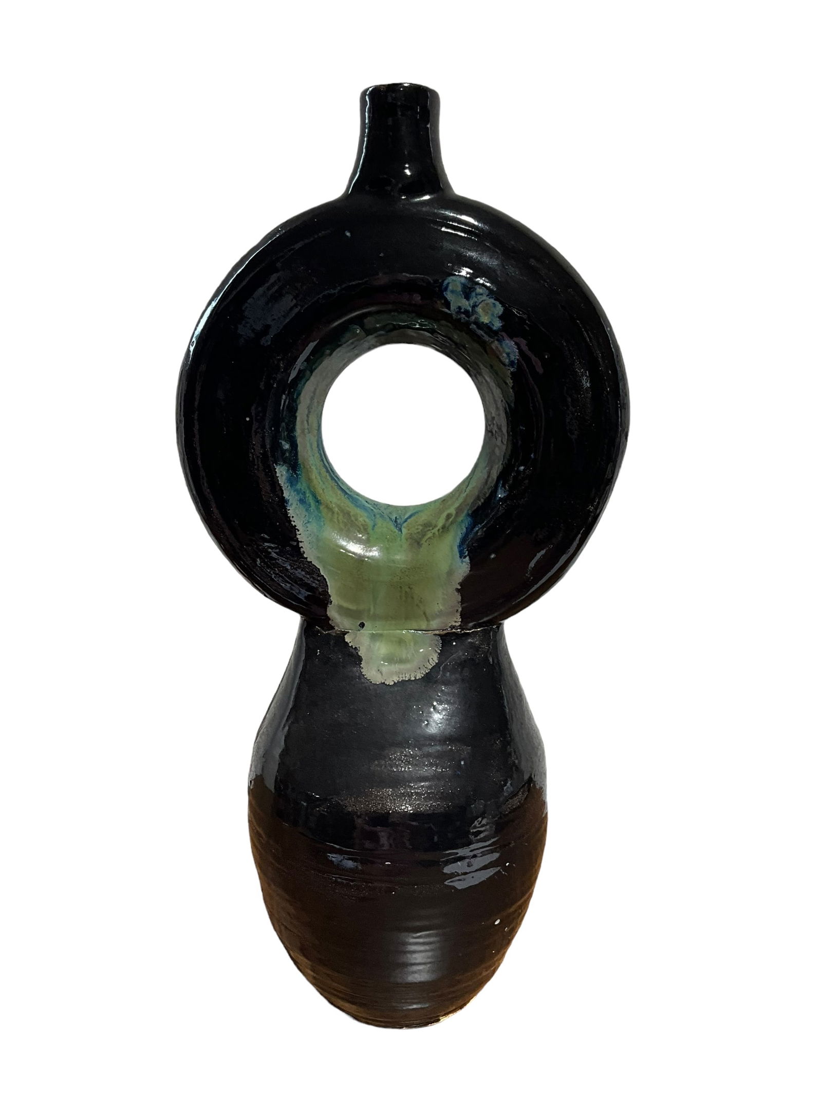 Pottery Ring Jug Unsigned (1 of 3)