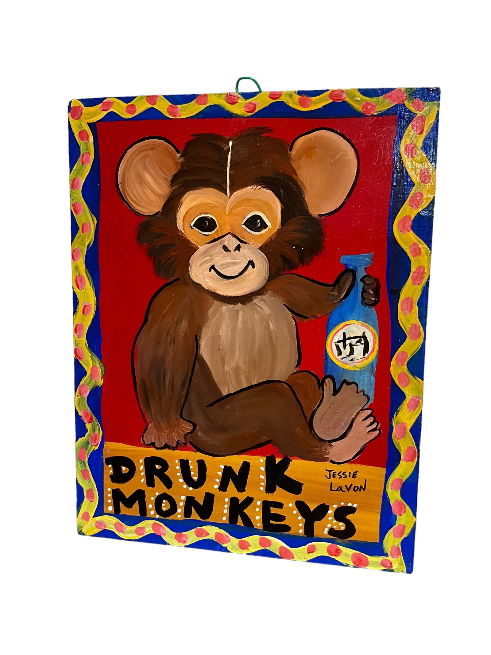 Jessie LaVon Drunk Monkeys Folk Art Painting (1 of 2)
