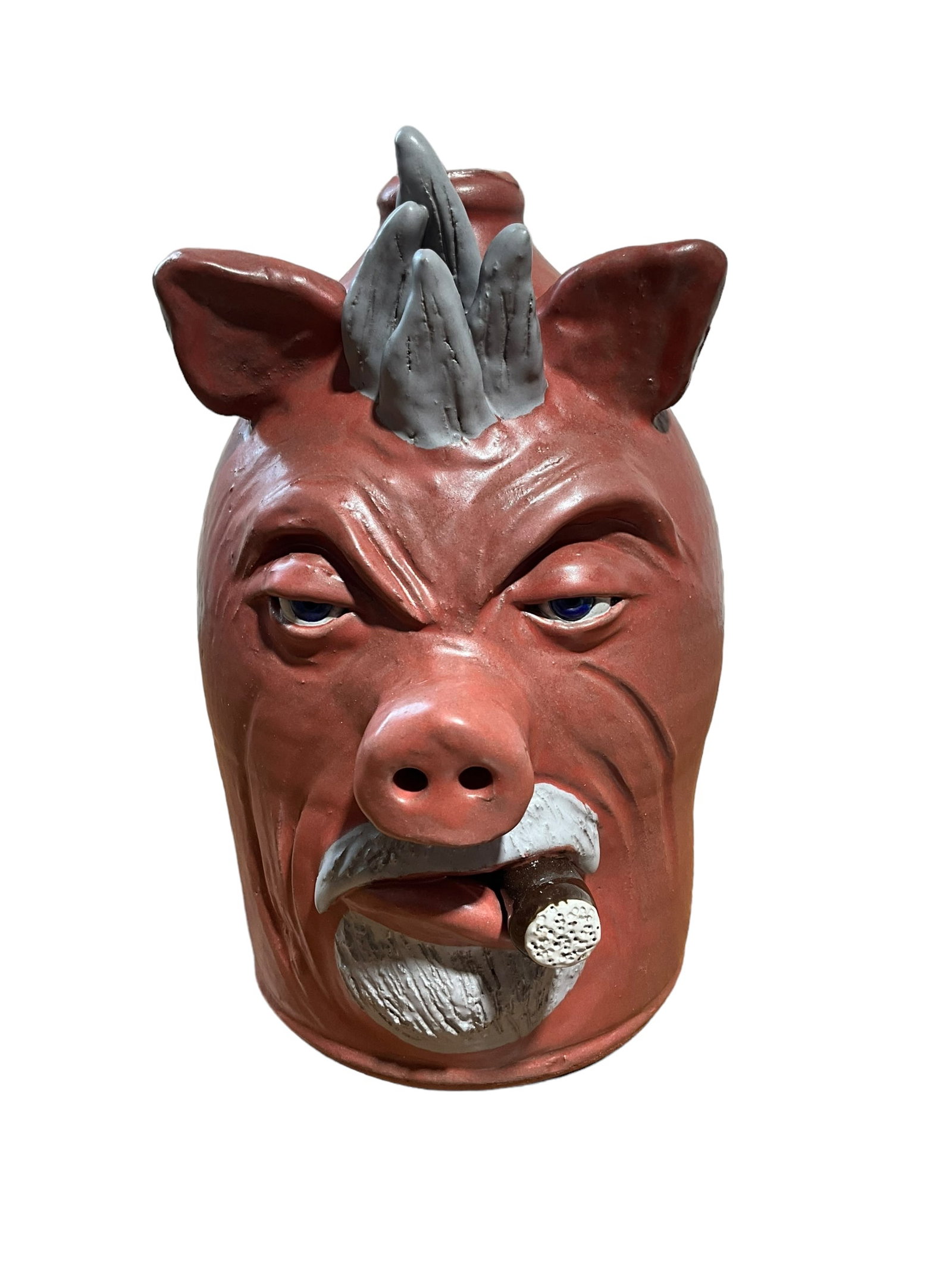Lolly Lynn & Albert Walton Smoking Pig Face Jug (1 of 5)