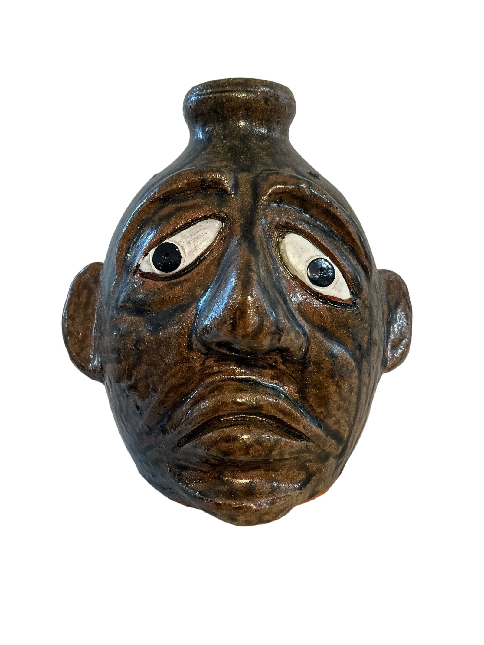 Jessie Meaders Frowning Face Jug (1 of 3)