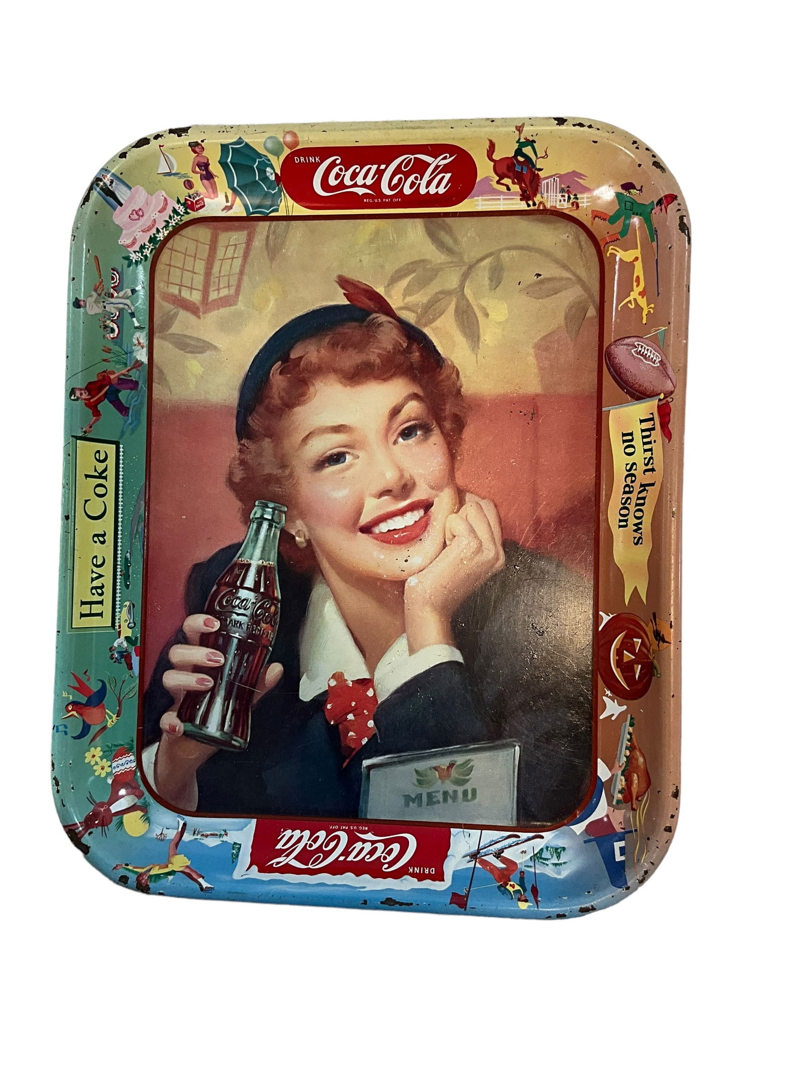 Original Vintage Coke Coca Cola Metal Tray (1 of 2)