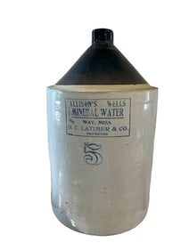 Allison’s Wells Mineral Water 5 Gallon Crock D.C. Latimer & Co