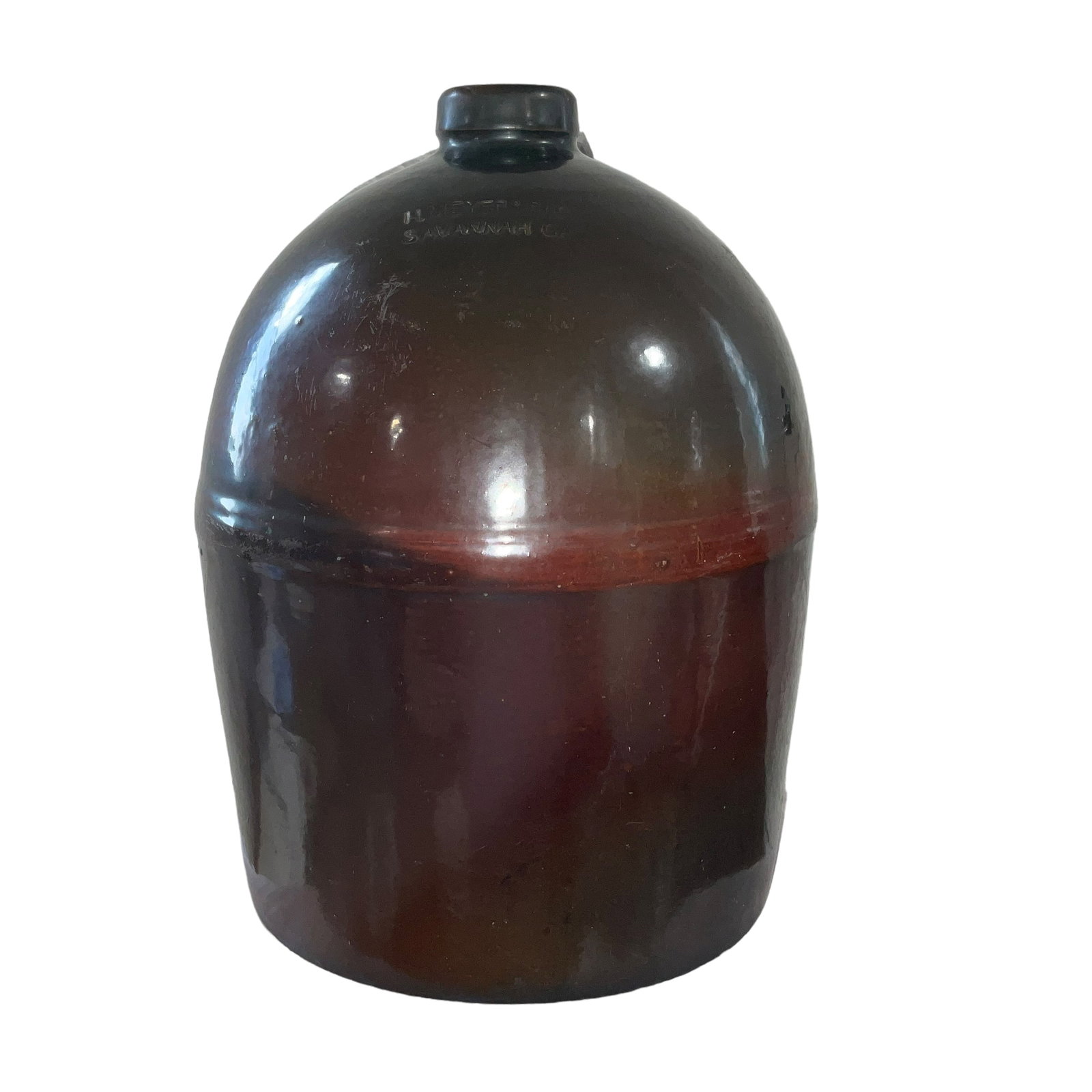 H Meyer & Bro Savannah GA Peoria Pottery Jug: Great condition. No damage. Unmarked Peoria pottery. 14 inches tall x 9.75 across the bottom.